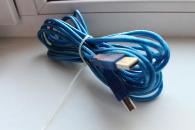 Лот: 7070851. Фото: 1. Кабель USB 3 м синий. Шлейфы, кабели, переходники