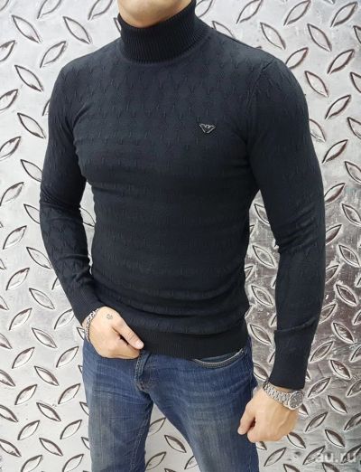 Лот: 12239382. Фото: 1. Кофта водолазка Armani мужская... Свитеры, толстовки, худи