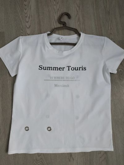 Лот: 25334122. Фото: 1. Футболка белая summer. Футболки, топы и майки