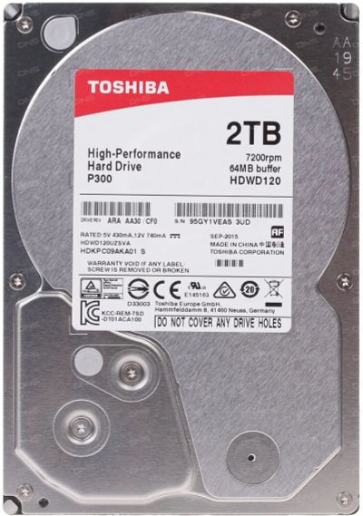 Лот: 18448450. Фото: 1. жесткий диск Toshiba PC P300 2TB... Жёсткие диски (HDD)