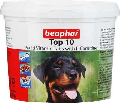 Лот: 6306436. Фото: 1. Витамины Beaphare Тор 10 для собак. Косметика, лекарства