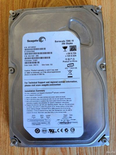 Лот: 13726638. Фото: 1. Жесткий диск Seagate ST3250410AS. Жёсткие диски (HDD)