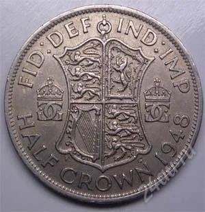 Лот: 1561149. Фото: 1. Великобритания. 1/2 кроны 1948г... Великобритания и острова