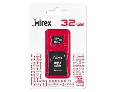 Лот: 22143607. Фото: 1. КАРТА ПАМЯТИ MIREX microSDHC 32GB... Карты памяти