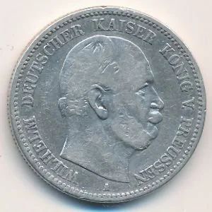 Лот: 10622796. Фото: 1. Пруссия 2 марки 1876 год. Серебро... Германия и Австрия