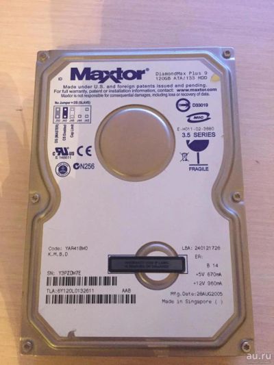 Лот: 7080221. Фото: 1. Жесткий диск HDD Maxtor 120GB. Жёсткие диски (HDD)