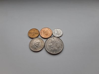 Лот: 16531459. Фото: 1. Мексика набор из 5 монет 1957-1983... Америка