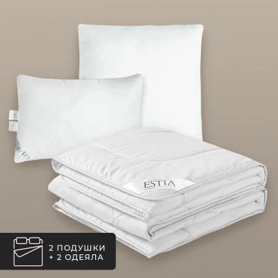 Лот: 22343263. Фото: 1. Набор 2 одеяла + 2 подушки Hotel... Одеяла, подушки