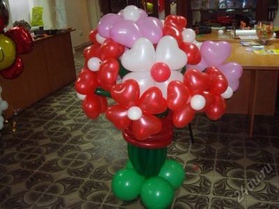 Лот: 5572980. Фото: 1. Большие цветы из воздушных шаров... Воздушные шары