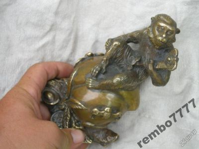 Лот: 5824143. Фото: 1. обезьяна.персик.бронза.камбоджа... Скульптуры