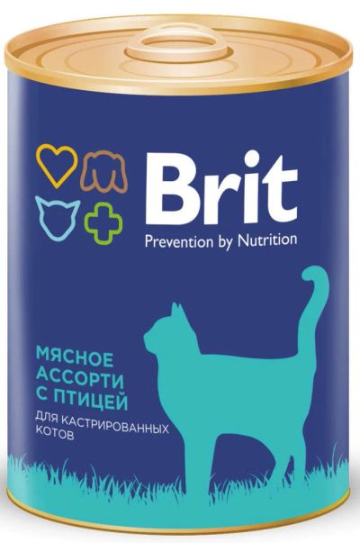 Лот: 11078182. Фото: 1. Консервы Brit Premium для кастрированных... Корма
