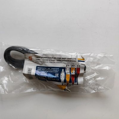Лот: 25706129. Фото: 1. Кабель 3RCA - 3RCA (тюльпаны). Шнуры, кабели, разъёмы