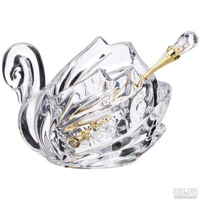 Лот: 17430026. Фото: 1. Икорница Muza Crystal с ложкой... Предметы сервировки