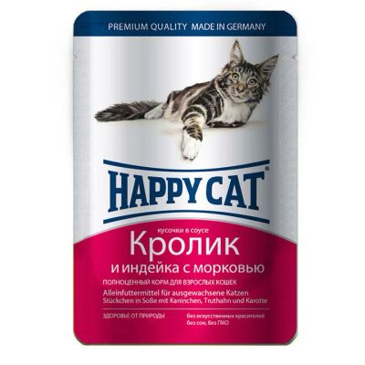 Лот: 15055662. Фото: 1. (Хэппи Кэт) Кролик/Индейка 100г... Корма