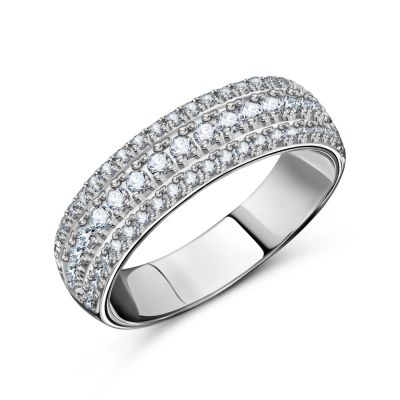 Лот: 23822707. Фото: 1. Серебряное кольцо с фианитами. Кольца, перстни