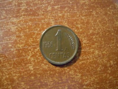 Лот: 25727580. Фото: 1. 1 цент 1936 Литва. Европа