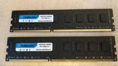 Лот: 14787384. Фото: 1. Tanbassh DDR3 4GB 1600 MHz x 2шт. Оперативная память