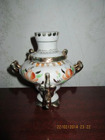 Лот: 3766891. Фото: 1. самовар фарфоровый декоративный. Фарфор, керамика