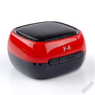 Лот: 5950414. Фото: 1. Колонки Y-6 Bluetooth Color RED... Портативные, беспроводные колонки