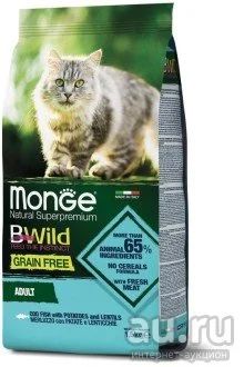 Лот: 17089167. Фото: 1. Monge Cat BWild Grain Free (Монж... Корма