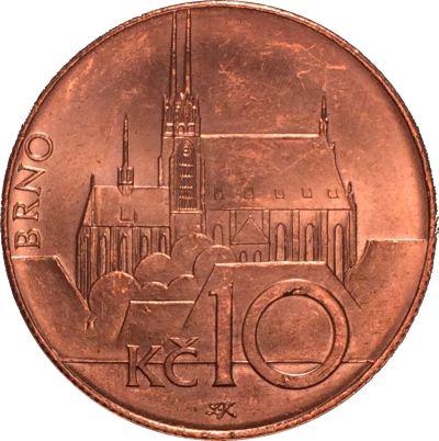 Лот: 18724781. Фото: 1. Чехия 10 крон 2009 Брно. Европа