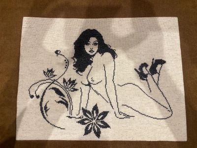 Лот: 25793087. Фото: 1. Вышивная картина «грация». Картины, рисунки