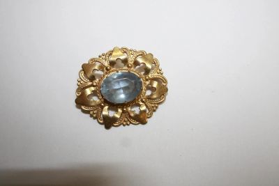 Лот: 9295834. Фото: 1. брошь с голубым камешком СССР. Броши