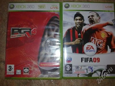 Лот: 217940. Фото: 1. Диски на Xbox 360 ( Fifa 09,PGR4... Игровые приставки, консоли