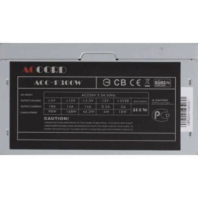 Лот: 11574237. Фото: 1. Блок питания Accord ATX 300W 3... Корпуса, блоки питания