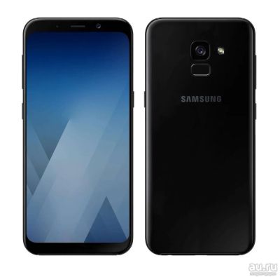 Лот: 13865553. Фото: 1. Samsung a8 2018 черный НОВЫЙ!. Смартфоны