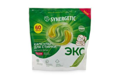 Лот: 23664564. Фото: 1. Капсулы для стирки SYNERGETIC... Бытовая химия
