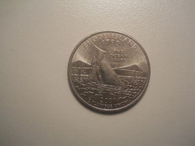 Лот: 5296536. Фото: 1. 25 центов США (квотер). Штат Род... Америка