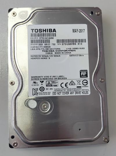 Лот: 21453787. Фото: 1. Жесткий диск Toshiba 500 ГБ. Жёсткие диски (HDD)