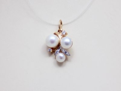 Лот: 15399148. Фото: 1. ЗОЛОТОЙ КУЛОН С ЖЕМЧУГОМ 3,11... Кулоны, подвески