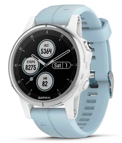 Лот: 14849819. Фото: 1. Garmin Fenix 5S Plus белые с голубым... Оригинальные наручные часы