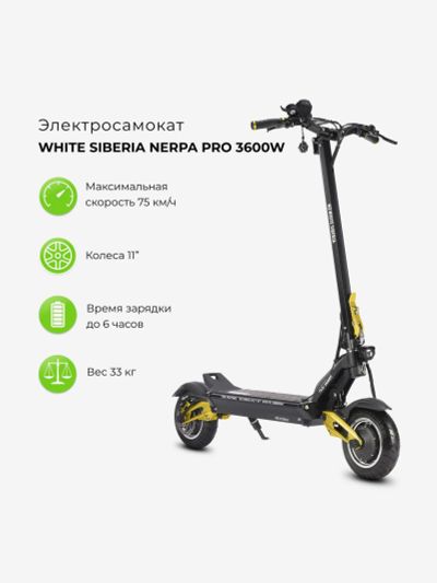 Лот: 25689920. Фото: 1. Электросамокат WHITE SIBERIA NERPA... Другое (спортивная одежда)