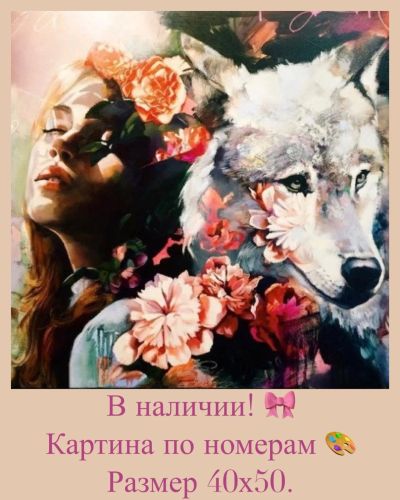 Лот: 14623203. Фото: 1. Картина по номерам. Волчица. Картины по номерам