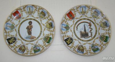 Лот: 14301510. Фото: 1. Тарелки сувенирные Бельгия (X874... Фарфор, керамика