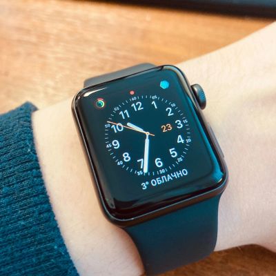 Лот: 17377159. Фото: 1. Apple Watch series 3, 38 мм, черные... Смарт-часы, фитнес-браслеты, аксессуары