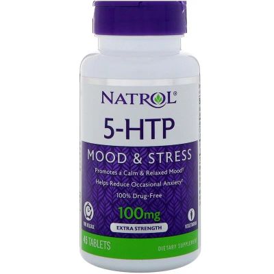 Лот: 11629336. Фото: 1. 5-HTP 100mg, 45кап Natrol (Спортивное... Спортивное питание, витамины