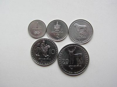 Лот: 6407726. Фото: 1. Грузия набор из 5 монет 1993 г... Наборы монет