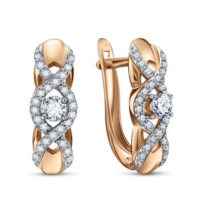 Лот: 23878004. Фото: 1. Серьги TALANT из золота с фианитами. Серьги, каффы