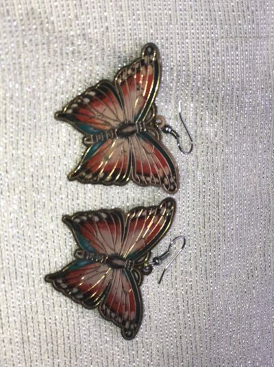 Лот: 13960573. Фото: 1. Серьги 🦋 бабочки. Серьги, каффы