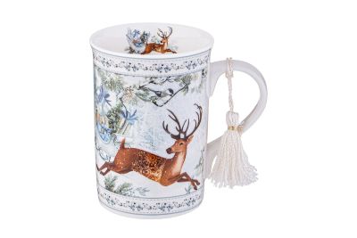 Лот: 24634985. Фото: 1. Кружка Lefard Christmas Олень. Кружки, стаканы, бокалы