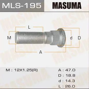 Лот: 11233562. Фото: 1. Шпилька колесная Masuma OEM_43222-70T00... Ходовая, подвеска, рулевое управление
