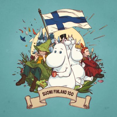 Лот: 12307583. Фото: 1. mumiy troll fin poster. Рисунки, эскизы