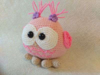 Лот: 12589527. Фото: 1. Совушка розовая, Мягкая игрушка... Мягкие