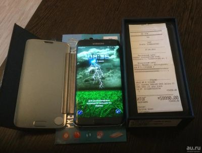 Лот: 8009404. Фото: 1. Samsung Galaxy S7 Edge (черный... Смартфоны