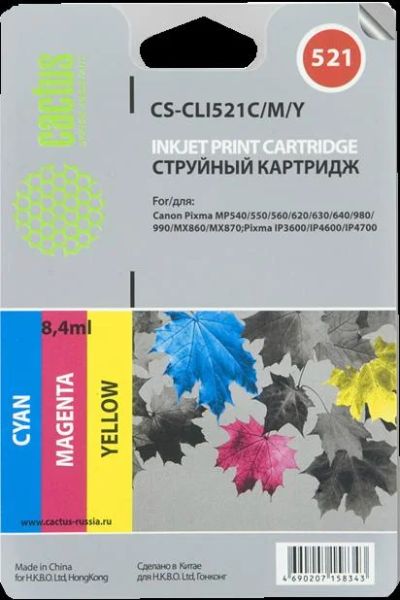 Лот: 5342990. Фото: 1. Картридж струйный Cactus CS-CLI521C... Картриджи, расходные материалы
