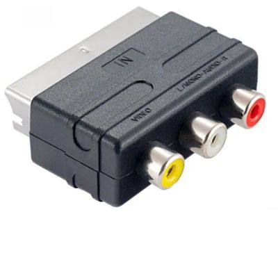 Лот: 21516471. Фото: 1. Переходник SCART - 3гн.RCA Perfeo... Шлейфы, кабели, переходники